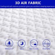 🛏️ premium king bed size waterproof mattress protector with 3d air fabric - stay cool and comfortable with deep pocket fitted mattress pad cover (18'' deep) logo
