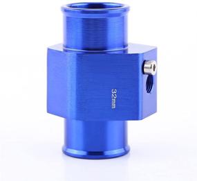 img 4 attached to ℹ️ Keenso Universal Water Temperature Joint Pipe - Aluminum Sensor Gauge Radiator Hose Adapter, Blue 26-40mm (32mm)