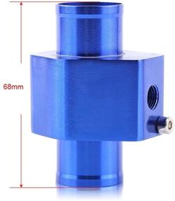 img 3 attached to ℹ️ Keenso Universal Water Temperature Joint Pipe - Aluminum Sensor Gauge Radiator Hose Adapter, Blue 26-40mm (32mm)