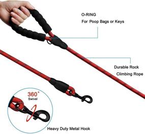 img 2 attached to 🐶 Anbeer 6 FT Dog Leash Traffic Padded Two Handles: Control & Safety Training for Medium to Large Dogs-Red
