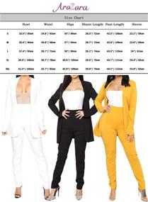 img 1 attached to 👩 Aro Lora Women's 2 Piece Casual Solid Blazer and Pant Suit Set: Elegant and Comfortable Outfit for Any Occasion