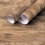 🌳 erfoni wood contact paper: removable peel and stick wallpaper for countertops - authentic brown wood grain design логотип