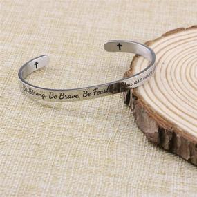 img 1 attached to 💫 Joycuff Christian Gift for Women - Inspirational Bracelet with Bible Verse Jewelry, Scripture Engraved Religious Cuff Bangle