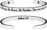 💫 joycuff christian gift for women - inspirational bracelet with bible verse jewelry, scripture engraved religious cuff bangle logo