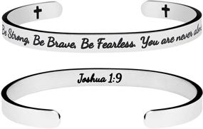 img 4 attached to 💫 Joycuff Christian Gift for Women - Inspirational Bracelet with Bible Verse Jewelry, Scripture Engraved Religious Cuff Bangle