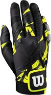 🎾 wilson sting racquetball glove: vibrant yellow/black design, size large logo