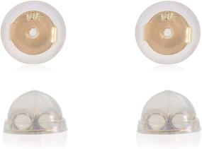 img 4 attached to 👂 2 Pairs of Small Universal EZback Earring Backs - Soft Clear Silicone with 10k Yellow Gold