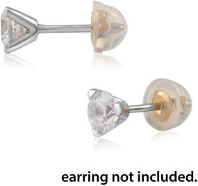 img 1 attached to 👂 2 Pairs of Small Universal EZback Earring Backs - Soft Clear Silicone with 10k Yellow Gold