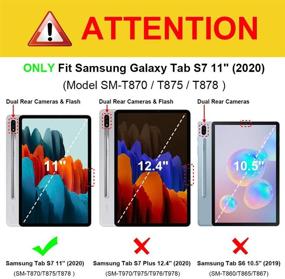 img 3 attached to Fintie Чехол для Samsung Galaxy Tab S7 11'' 2020 (SM-T870/T875/T878) с держателем для S Pen, чехол с многопозиционной подставкой и карманом, автоматическое включение/выключение, черный