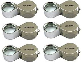 img 1 attached to 6-Piece Mini 30X 21mm Jeweler's Loupe Magnifier Magnifying Glass Set in Silver with Box for Jewelry