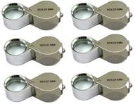 6-piece mini 30x 21mm jeweler's loupe magnifier magnifying glass set in silver with box for jewelry logo