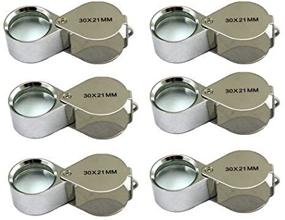 img 2 attached to 6-Piece Mini 30X 21mm Jeweler's Loupe Magnifier Magnifying Glass Set in Silver with Box for Jewelry