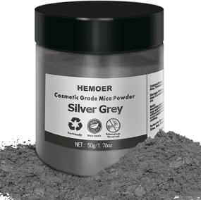 img 4 attached to 🎨 Versatile HEMOER Mica Powder: 50g/1.76oz Silver Grey Natural Pigment with Pearl Luster for Epoxy Resin, Soap Making, Slime, Eyeshadow, Lips Makeup, Bath Bombs & Painting