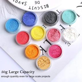 img 3 attached to 🎨 Versatile HEMOER Mica Powder: 50g/1.76oz Silver Grey Natural Pigment with Pearl Luster for Epoxy Resin, Soap Making, Slime, Eyeshadow, Lips Makeup, Bath Bombs & Painting