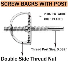 img 3 attached to Заменяемые гвоздики из стерлингового серебра с гипоаллергенными винтами - высококачественные и гипоаллергенные материалы - размер 0 032.