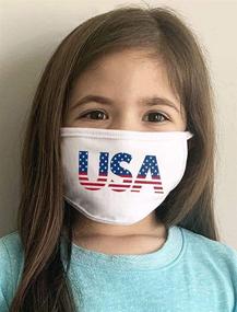 img 3 attached to Protective Patriotic Kids Face Masks: Set of 3 American Flag USA Washable and Reusable Masks
