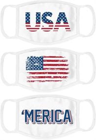 img 4 attached to Protective Patriotic Kids Face Masks: Set of 3 American Flag USA Washable and Reusable Masks