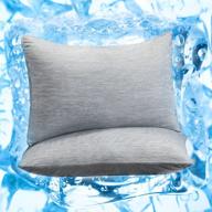 🌬️ marchpower cooling pillowcases - japanese arc-chill q-max &gt; 0.4 cool fiber pillow cases for hot sleepers, anti-static breathable cooling pillow cover with hidden zipper - queen size, 20&#34;x 30&#34; in gray logo