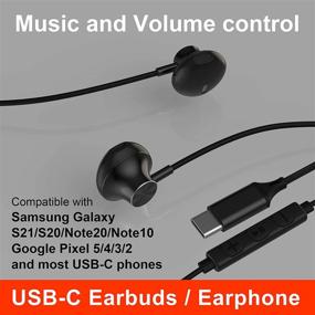 img 2 attached to 🎧 ivoros USB C Earbuds: In-Ear HiFi Stereo Earphones for Google Pixel, Samsung Galaxy, iPad Pro/Air, with Mic/Volume Control