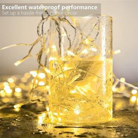 img 2 attached to 🔋 STARKER Battery Operated Outdoor String Lights, 100 LED Christmas Lights, 8 Modes Fairy Lights IP 65 Waterproof, Twinkle Lights with Timer for Indoor, Bedroom, Wedding Decoration in Warm White