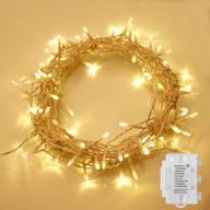 🔋 starker battery operated outdoor string lights, 100 led christmas lights, 8 modes fairy lights ip 65 waterproof, twinkle lights with timer for indoor, bedroom, wedding decoration in warm white логотип