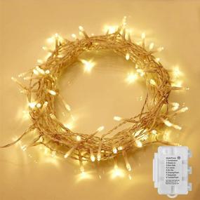 img 4 attached to 🔋 STARKER Battery Operated Outdoor String Lights, 100 LED Christmas Lights, 8 Modes Fairy Lights IP 65 Waterproof, Twinkle Lights with Timer for Indoor, Bedroom, Wedding Decoration in Warm White