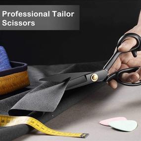 img 2 attached to 9-Inch Heavy Duty Sewing Scissors with Tape Measure for 🧵 Fabric, Leather, and More - BIHRTC Embroidery Scissors for Tailors and Dressmakers