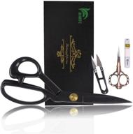 9-inch heavy duty sewing scissors with tape measure for 🧵 fabric, leather, and more - bihrtc embroidery scissors for tailors and dressmakers logo