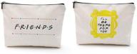 👭 friends forever [25th anniversary edition] official friends tv show merchandise: yellow peephole frame cosmetic bag for friends fans logo