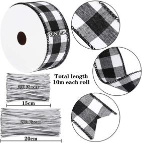 img 3 attached to 🎄 URATOT Christmas Plaid Burlap Gingham Ribbon: 1.5 Inches by 393.7 Inches - Perfect for Christmas Decoration, Floral Bows, and DIY Crafts