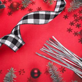 img 2 attached to 🎄 URATOT Christmas Plaid Burlap Gingham Ribbon: 1.5 Inches by 393.7 Inches - Perfect for Christmas Decoration, Floral Bows, and DIY Crafts