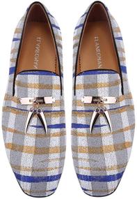 img 4 attached to 🦋 Stylish Butterfly Wedding Loafer Leather Shoes for Men at ELANROMAN: Loafers & Slip-Ons Collection