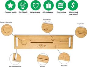 img 3 attached to 🛀 Luxury Bamboo Bathtub Tray - Premium Bath Caddy for Tub, Unique Bath Accessories for Adults, Stylish Organizer Table for a Superior Bath Experience
