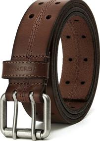 img 4 attached to 👔 Chaoren Casual Double Leather Belts for Men - Stylish Accessories