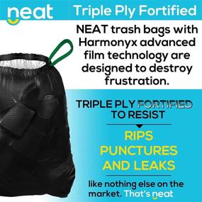 img 2 attached to Neat 30 Gallon Drawstring Trash Bags - MEGA 120 COUNT: Triple Ply Fortified, Eco-Friendly 50% Recycled Material, Neutralize+ Odor Technology, Reversible Black and White Garbage Bags