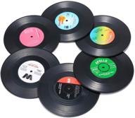 🎵 zayad vinyl disk coasters: funny, absorbent, and effective protection for your desktop - 6-piece novelty set logo