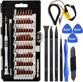 img 4 attached to 🛠️ Professional Electronics Repair Tool Kit - Kaisi Precision Screwdriver Set with 70-in-1 Magnetic Driver Kit, 56 Bits, Anti Static Wrist Band, and Spudgers for Tablet, MacBook, PC, iPhone, Xbox, Game Console