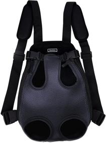 img 4 attached to 🐾 Versatile and Secure Dog Backpack for Small Dogs: 5-10 lbs, Legs Out Dog Carrier with Wide Straps, Shoulder Pads, and Hands-Free Design - Perfect for Walking, Biking, and Motorcycle Rides in Black