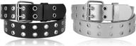 pack unisex two hole leather belt logo