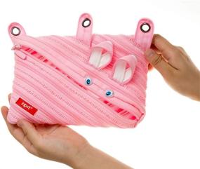 img 1 attached to Adorable Bunny 3-Ring Pencil Case - ZIPIT Animals