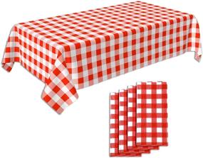 img 2 attached to Tablecloth Checkered Plastic Disposable Crystal