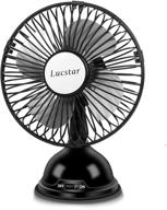 lucstar retro desk fan: usb powered, small 4 inch quiet personal fan for office/home/desktop/laptop – portable, powerful, elegant vintage cooler (black) logo