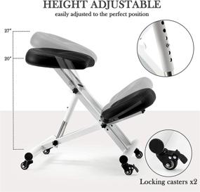 img 1 attached to Improve Posture with CIUTANG Ergonomic Kneeling Chair: Comfortable Thick Mould Cushion, 🪑 Rolling Adjustable Stool for Home and Office – Angle Seat and Knee Rest Included