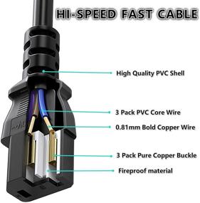 img 2 attached to 🔌 Vizio TV Power Cord: 6FT 3 Prong AC Power Cable for VX32L, VW32L, VX37L, VW26L, VA6 and more