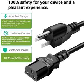 img 1 attached to 🔌 Vizio TV Power Cord: 6FT 3 Prong AC Power Cable for VX32L, VW32L, VX37L, VW26L, VA6 and more