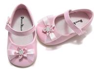 👶 comway anti-slip mary jane ballerina flats: stylish princess party dress shoes for infant toddler baby girls, size 1-5 logo