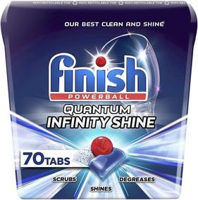 img 4 attached to 🍽️ 70 Count Finish Quantum Infinity Shine Powerball Dishwashing Tablets - Ultimate Clean and Shine - Dishwasher Detergent - Dish Tabs