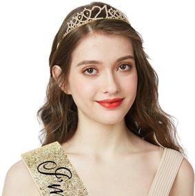 img 2 attached to 👑 Rhinestone Tiara Set for Children's Party Supplies - Bitches Sash Event & Party Essentials