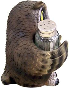 img 3 attached to 🦉 Wise Owl Resin Salt and Pepper Shaker Holder with 6-Inch Size (Includes Shakers)