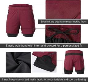 img 1 attached to 🩳 ARSUXEO Men's 2-in-1 Active Running Shorts with Twin Zipper Pockets B191